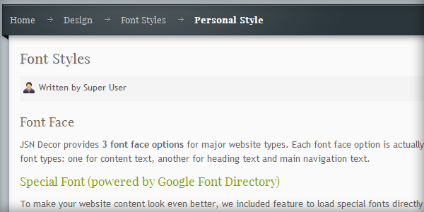 Font Face Personal Special